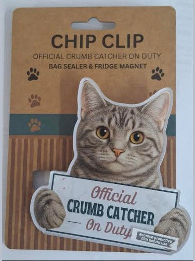 Chip Clip Magnet/Bag Sealer Silver Tabby Cat 249-9