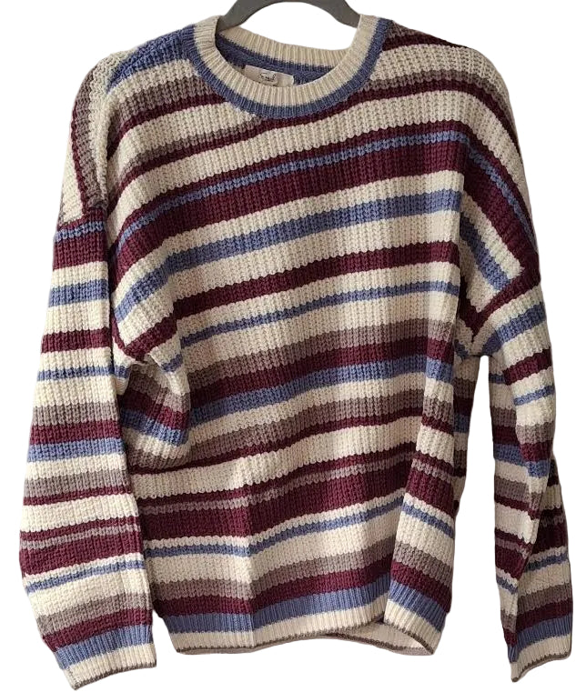 Sweater Pullover Purple Magenta Striped Knit Long Sleeve&nbsp; Women's&nbsp; ET19023