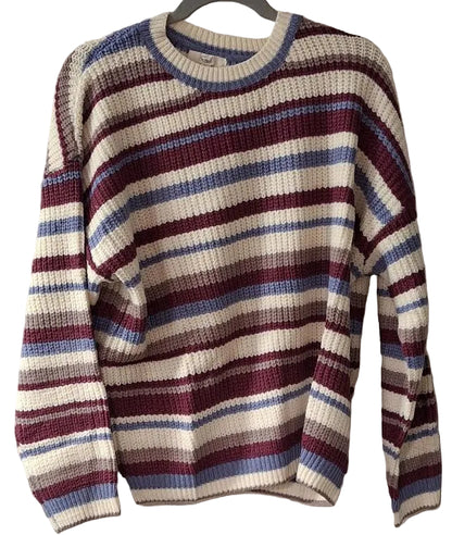 Sweater Pullover Purple Magenta Striped Knit Long Sleeve&nbsp; Women's&nbsp; ET19023