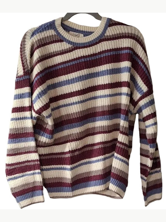 Sweater Pullover Purple Magenta Striped Knit Long Sleeve&nbsp; Women's&nbsp; ET19023