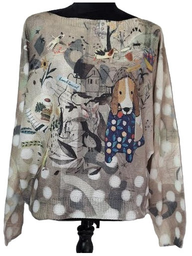 Top Pullover Lunch Time Knit&nbsp; Long Sleeve Crew Neck Women'sT1562E