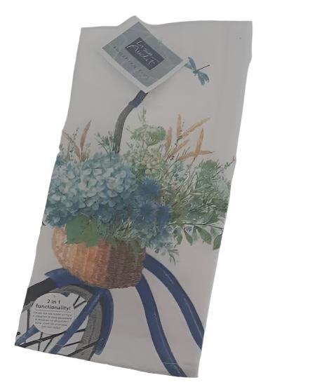 T Towel  Bohemian Blue Bicycle Dual Purpose Terry-R7404 