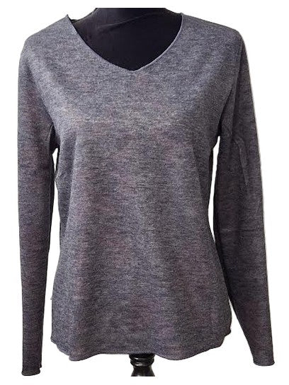 Shirt Reversible V-Neck Floral Charcoal Multi Colored Women's tt11920