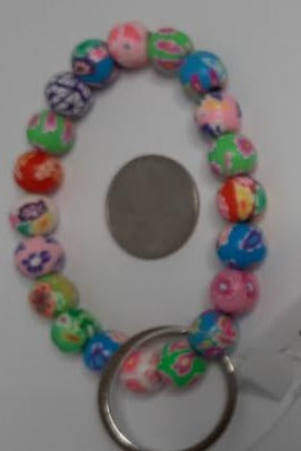 Bracelet Key Ring- Colorful Beads - 972422b 