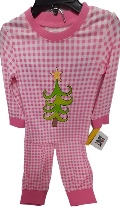 Pj  Pant/Shirt Set Christmas Pink Plaid Childs 2t  Jm21963t 