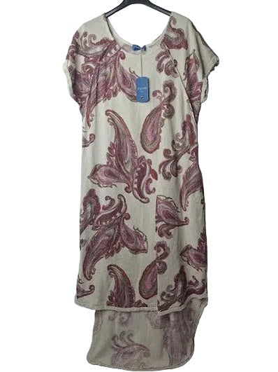 Dress Pullover Brown Watermelon 1/4 Sleeve 2 Pocket Women's One Size 10598