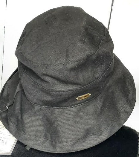 Hat - Black-Cotton Canvas-Up Brim-Women's-HH2771D 