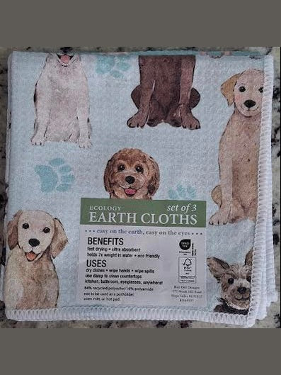 Earth Cloth Dog & Paw Prints Eco 3 Pk r8634