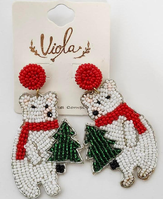 Earing's Christmas Bear Red/White RT136553WT 