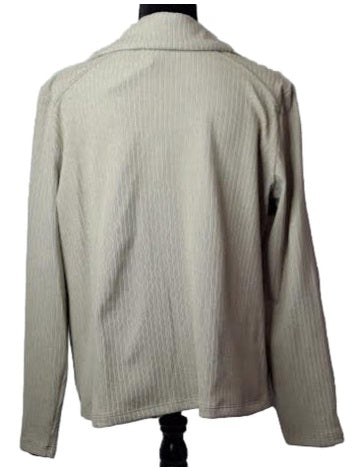 Pure Essence-Jacket Oatmeal Zipper Front 2 Pocket&nbsp; &nbsp;632-7030