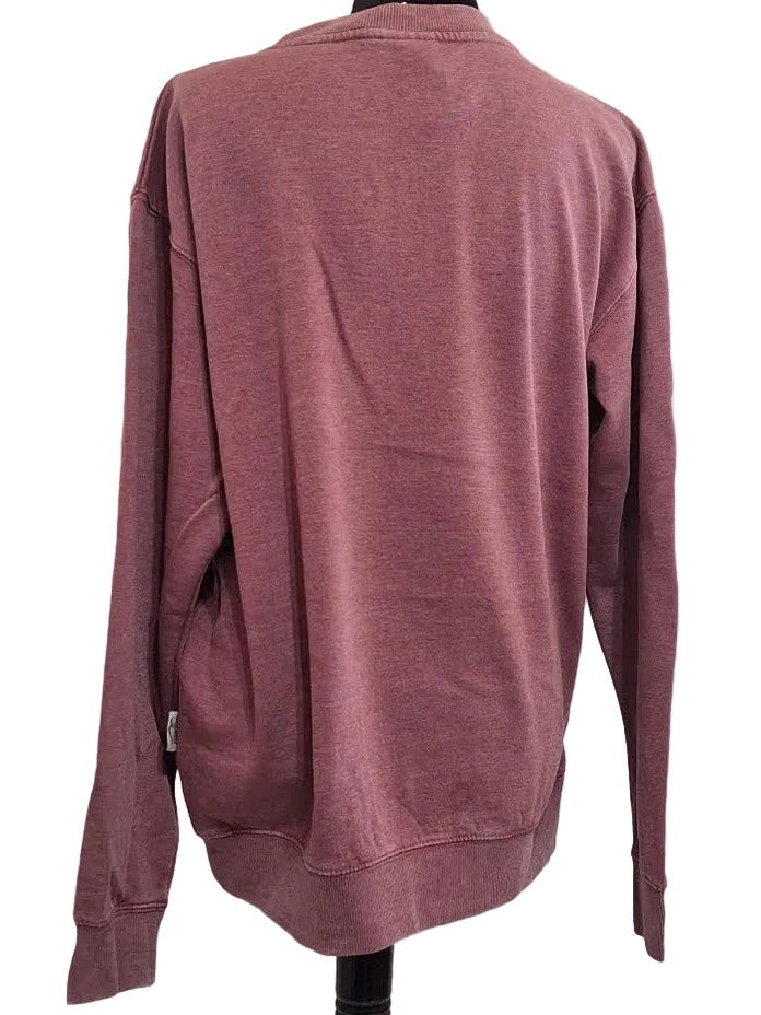 Sweatshirt Burgundy Screen Print Asheville North Carolina Burn Wash BPSSABS
