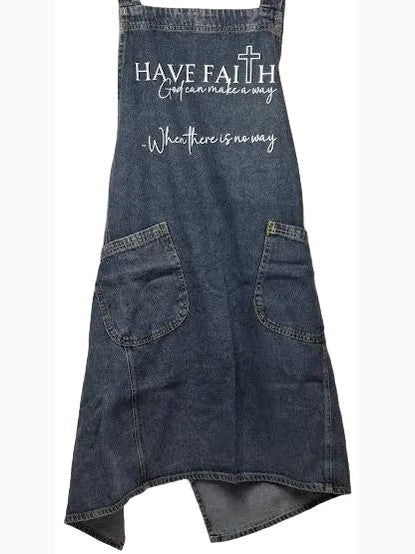Apron Have Faith Denim 2 Pocket Adult RTDAHF