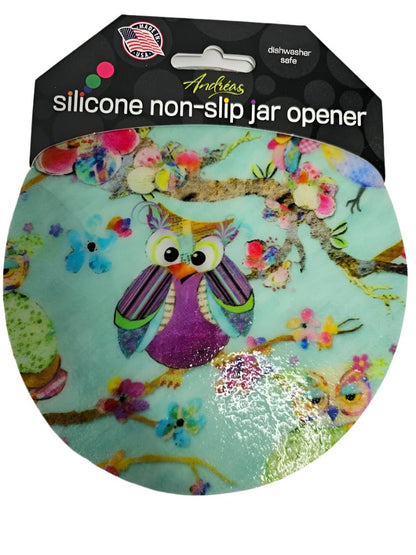 Jar Opener - Teal /Blue / Green Colorful Owls 44 