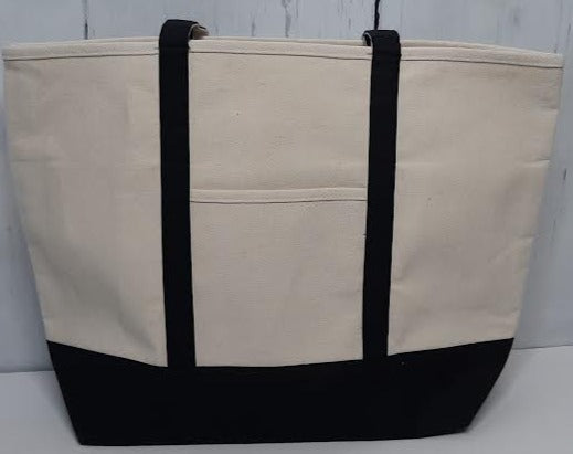 Cotton Canvas Bag-Black-m733vl 