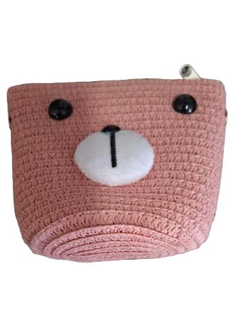 Children's Purse Crossbody  Woven Bear Face   6 Colors  Pr183