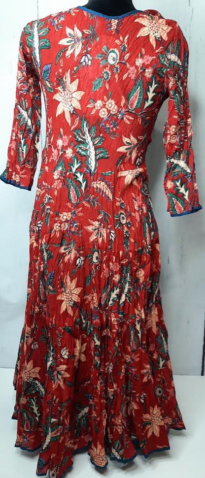 Dress  Long 3/4 Sleeve  Bombay Red Women's  sfdl-3 