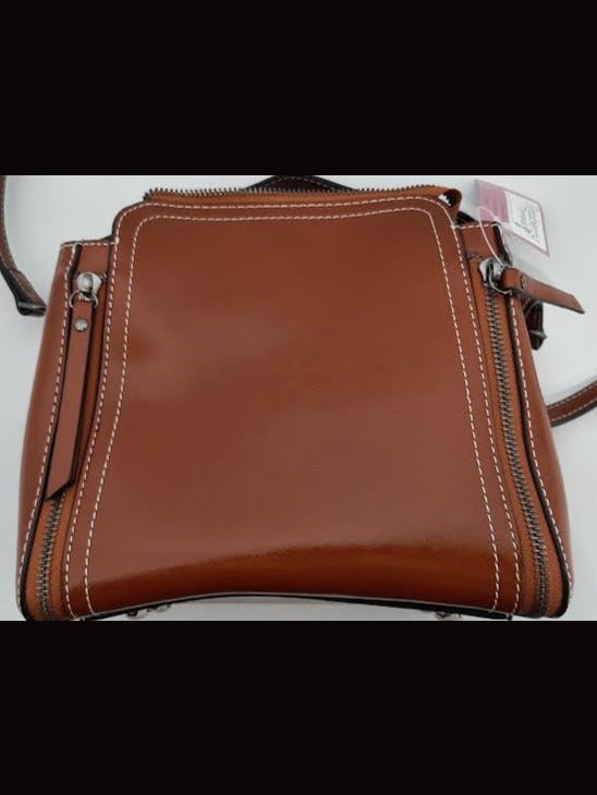 Hand Bag Faux Leather Brown -8x8x5" 446118c 