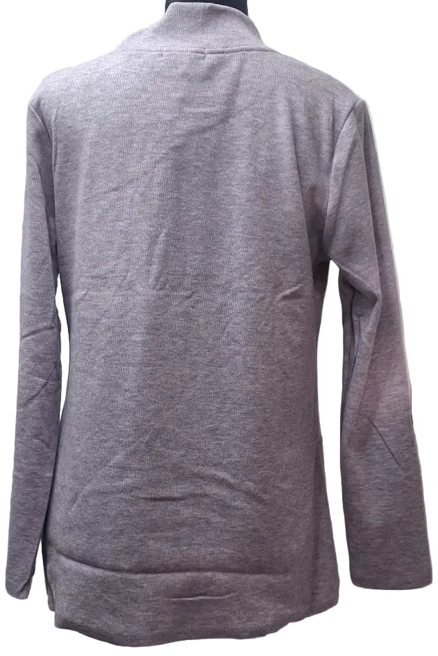 Shana-Sweater Pullover 1Pocket Purple Mock Neck&nbsp; Long Sleeve 26687