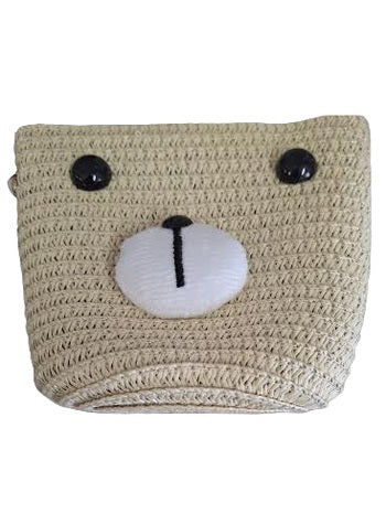 Children's Purse Crossbody  Woven Bear Face   6 Colors  Pr183