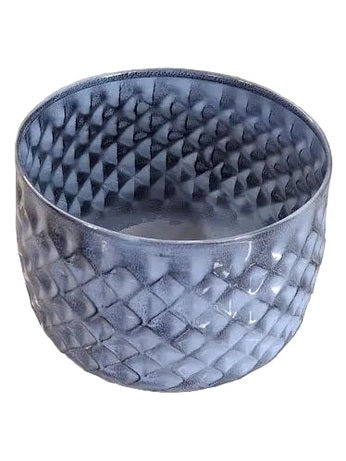 Textured Bowl Blue Metal Small 5x6.5"