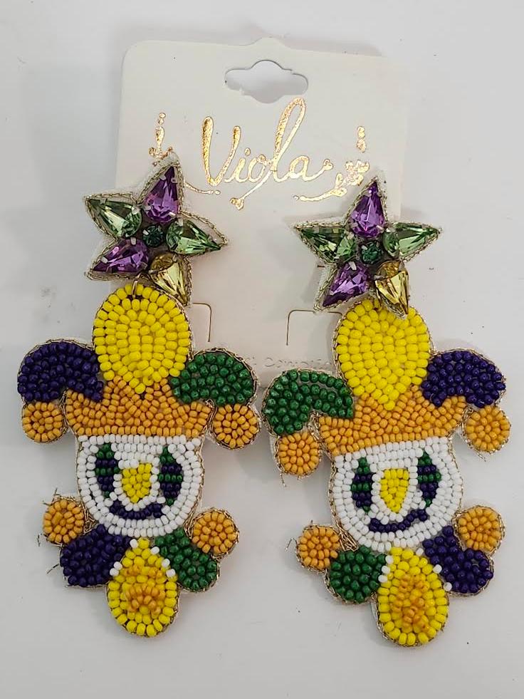 Earing's Scary Face Halloween Yellow/Orange/Purple RT135766PUMT 