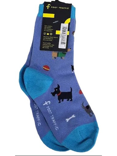 Kid's Socks Blue Dogs 7-10Yr  7032Y