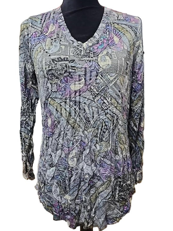 Shirt Crinkle Basic Top 25617  25621  Purple