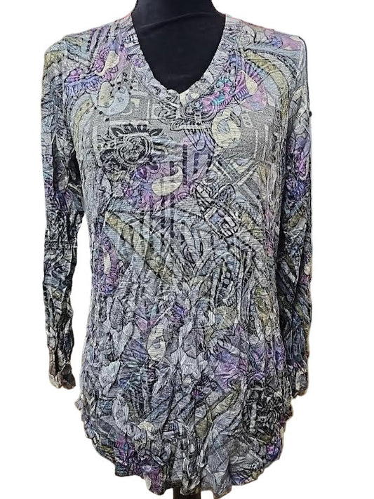 Shirt Crinkle Basic Top 25617  25621  Purple