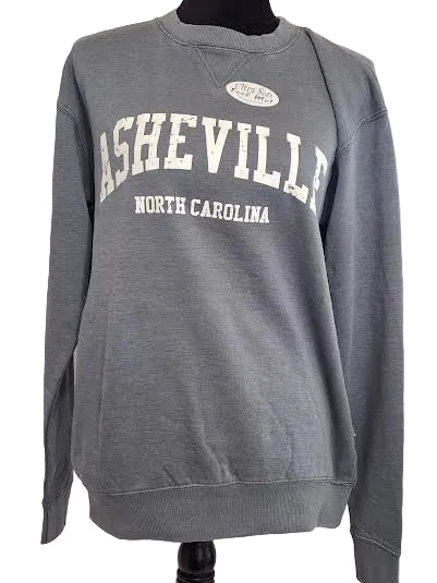 Sweatshirt Sea Blue Screen Print Asheville North Carolina Burn Wash Bpsssb