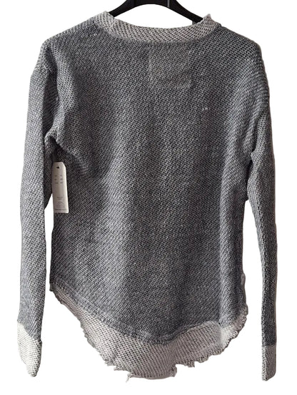 Sweatshirt Navy Asheville Embroidered Slouchy Knit Curved Hem  Women's 4585