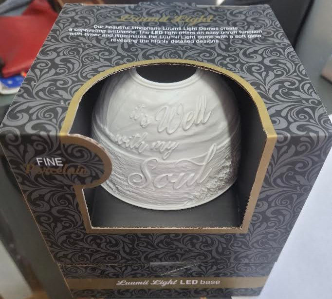 Light Dome Coastal It Is Well With My Soul  Porcelain W Led Base LD209