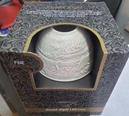 Light Dome Coastal It Is Well With My Soul  Porcelain W Led Base LD209