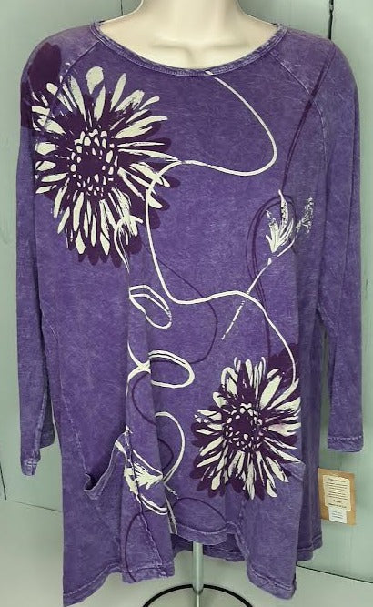 M12-1701 Tunic w/ 2 Pockets - Carmen Purple 