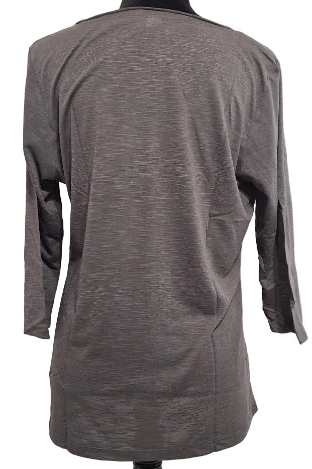 Toppy T- T Shirt Charcoal V-Neck 3/4 Sleeve Slub Jersey M308C