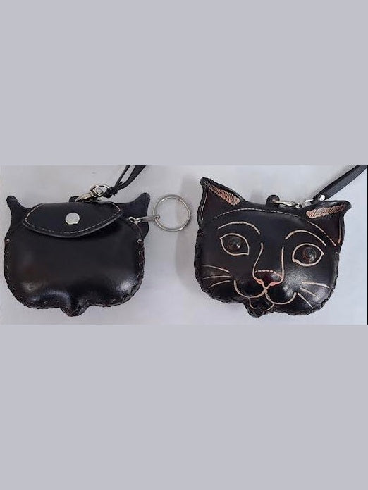 Coin Purse Black Cat Leather Cp3530