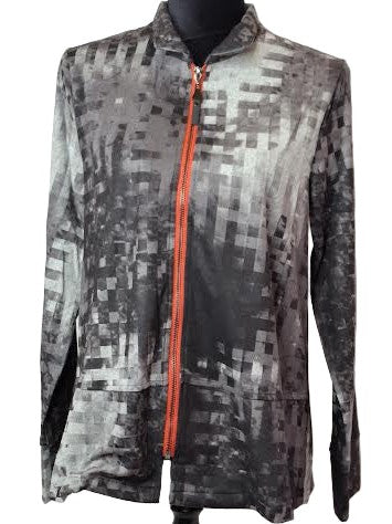 Jacket Zip Front Black/Grey  Long Sleeve  Women's 25838