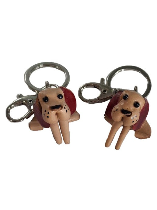 Key Chain Red Ear Dog Leather KC427