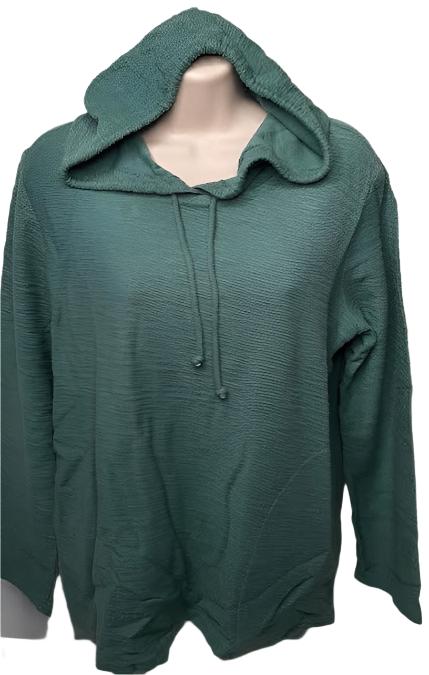 Women's Dark Green Hoodie-2 Pockets-Sb5640 