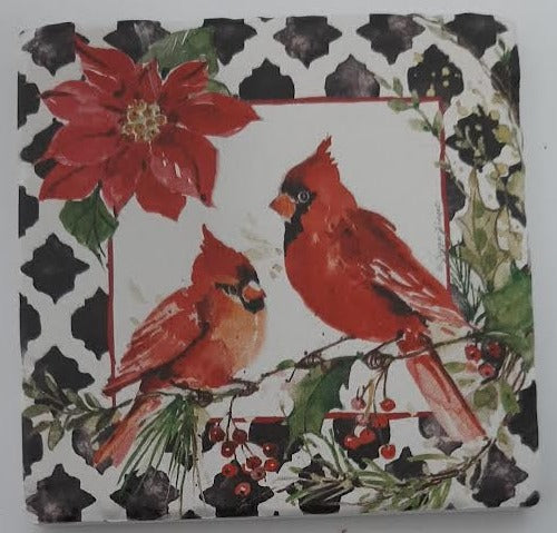 4x4"-Christmas Cardinal Tile Coaster 
