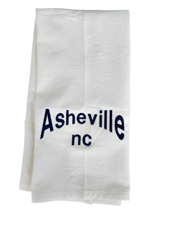 Tea Towel Embroidered Asheville 