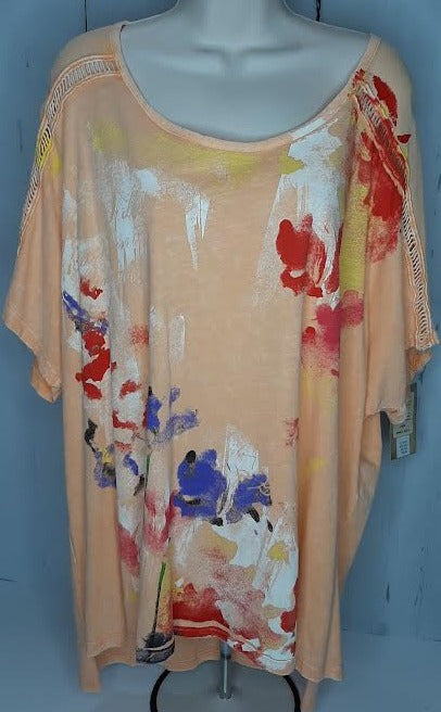 Jess & Jane M10-1350  Watercolor-Orange -Women's-Top 