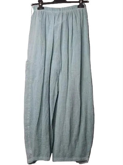 Marisima-Pants Aqua&nbsp; Gaucho Gauze&nbsp; 2 Low Pocket Wide Leg Women's One Size 9530A