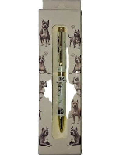 Pen Ball Point  Pit Bull Brindle/White  Gift Boxed 736-2
