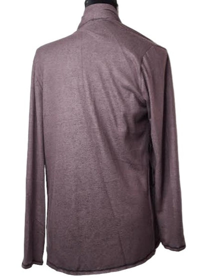 Cardigan Open Front 2 Pocket  Plum Long Sleeve Women's S207