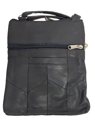 Crossbody Multi Pocket Organizer Navy Blue&nbsp; Leather 876nb