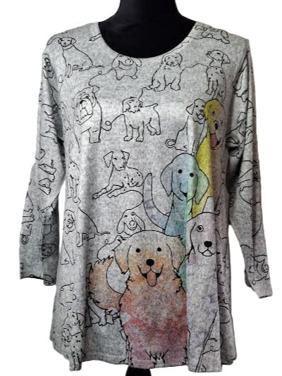 Shirt Pullover Grey Dog/Puppy Long Sleeve Women's&nbsp; H31401074