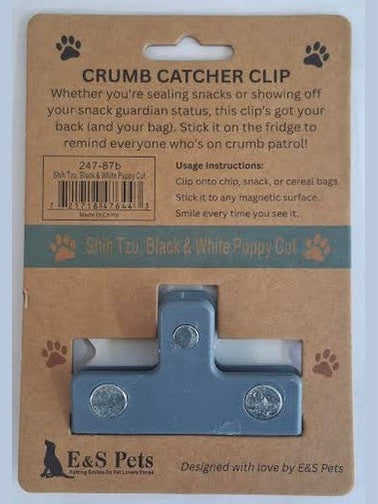 Chip Clip Magnet/Bag Sealer Shih Tu Black/White Puppy Dog 247-87B
