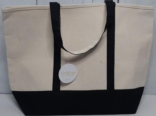 Cotton Canvas Bag-Black-m733vl 