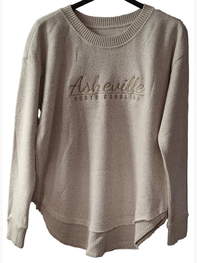 Sweatshirt Asheville Logo Oatmeal Nantucket/ Curved Hem  Women's 4656O