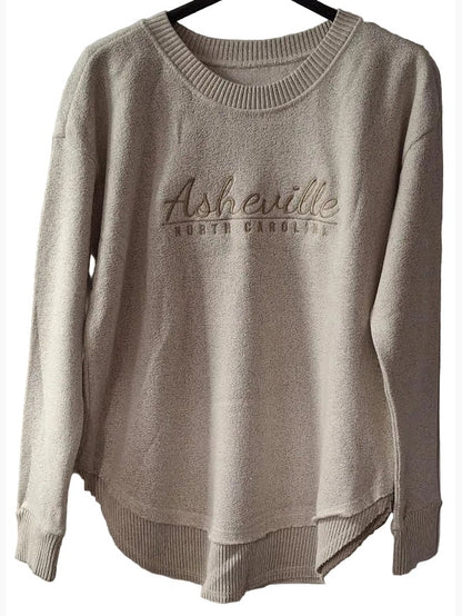 Sweatshirt Asheville Logo Oatmeal Nantucket/ Curved Hem  Women's 4656O